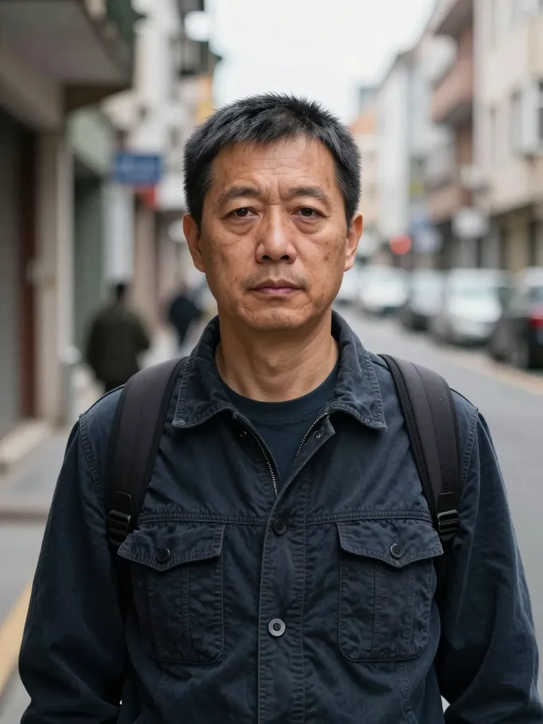 Portrait with strong foreground and receding background
